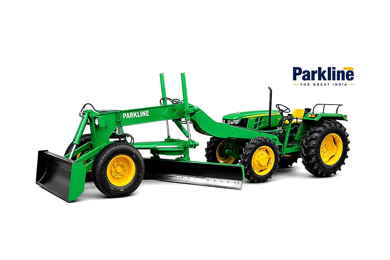 Tractor Mounted Grader by Parkline Rigs India for road grading and land levelling