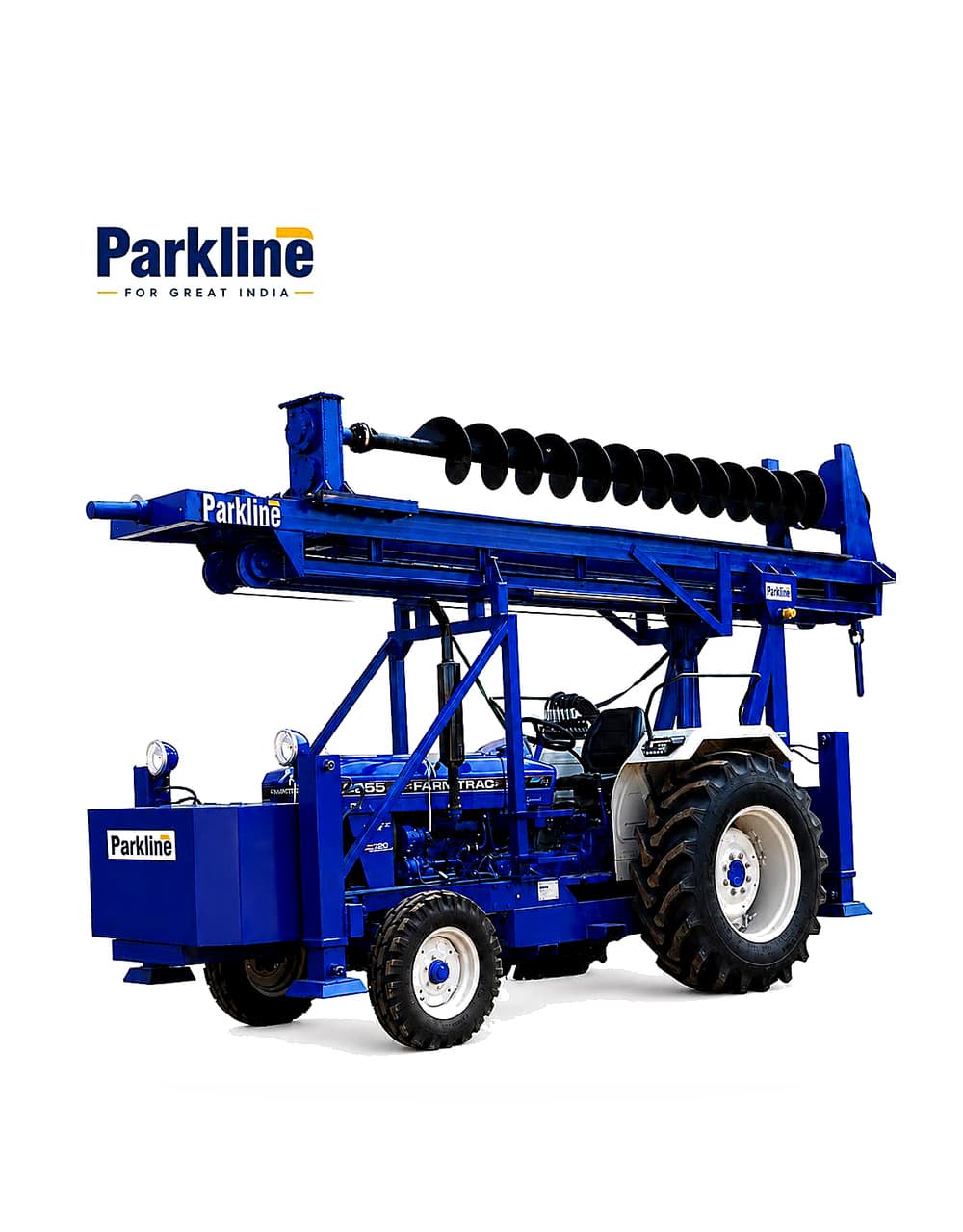Tractor Mounted Solar Piling Machine by Parkline Rigs India for solar farm projects